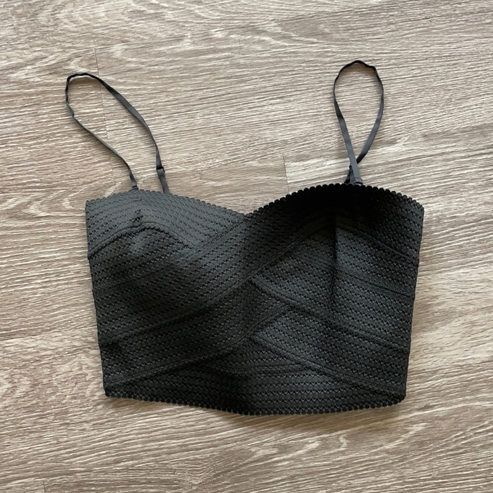 Express black bandage crop top